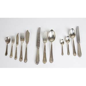 Italian silver cutlery service of ... 